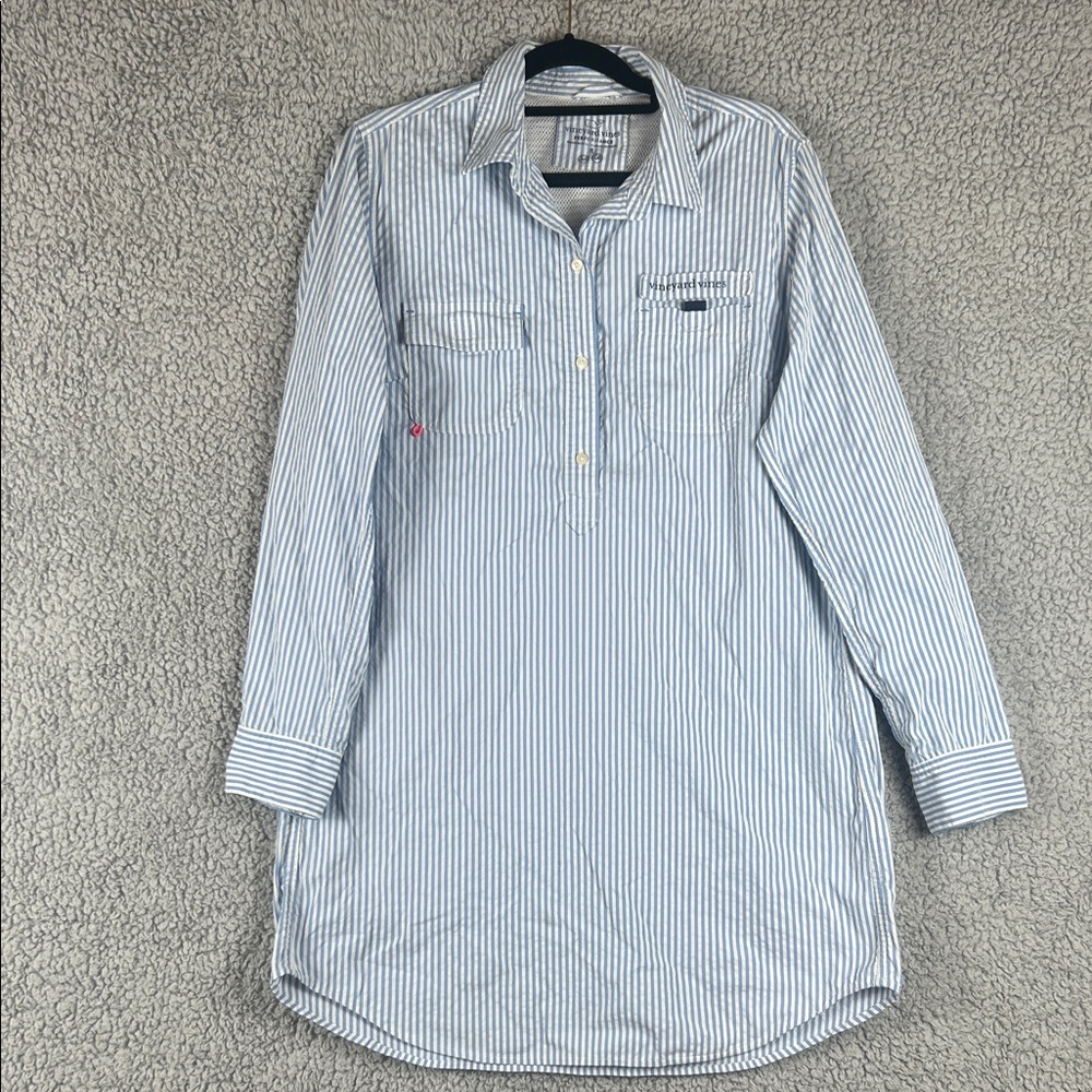Vineyard Vines Performance Striped Collared Butto… - image 1